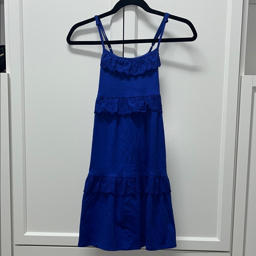 Blue Sleeveless Halter Sundress